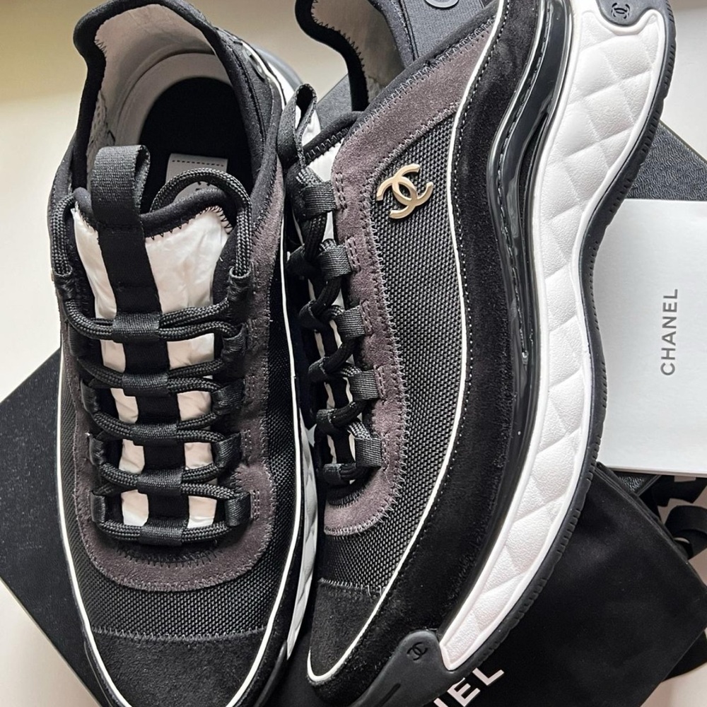 CHANEL  Black and White Sneakers